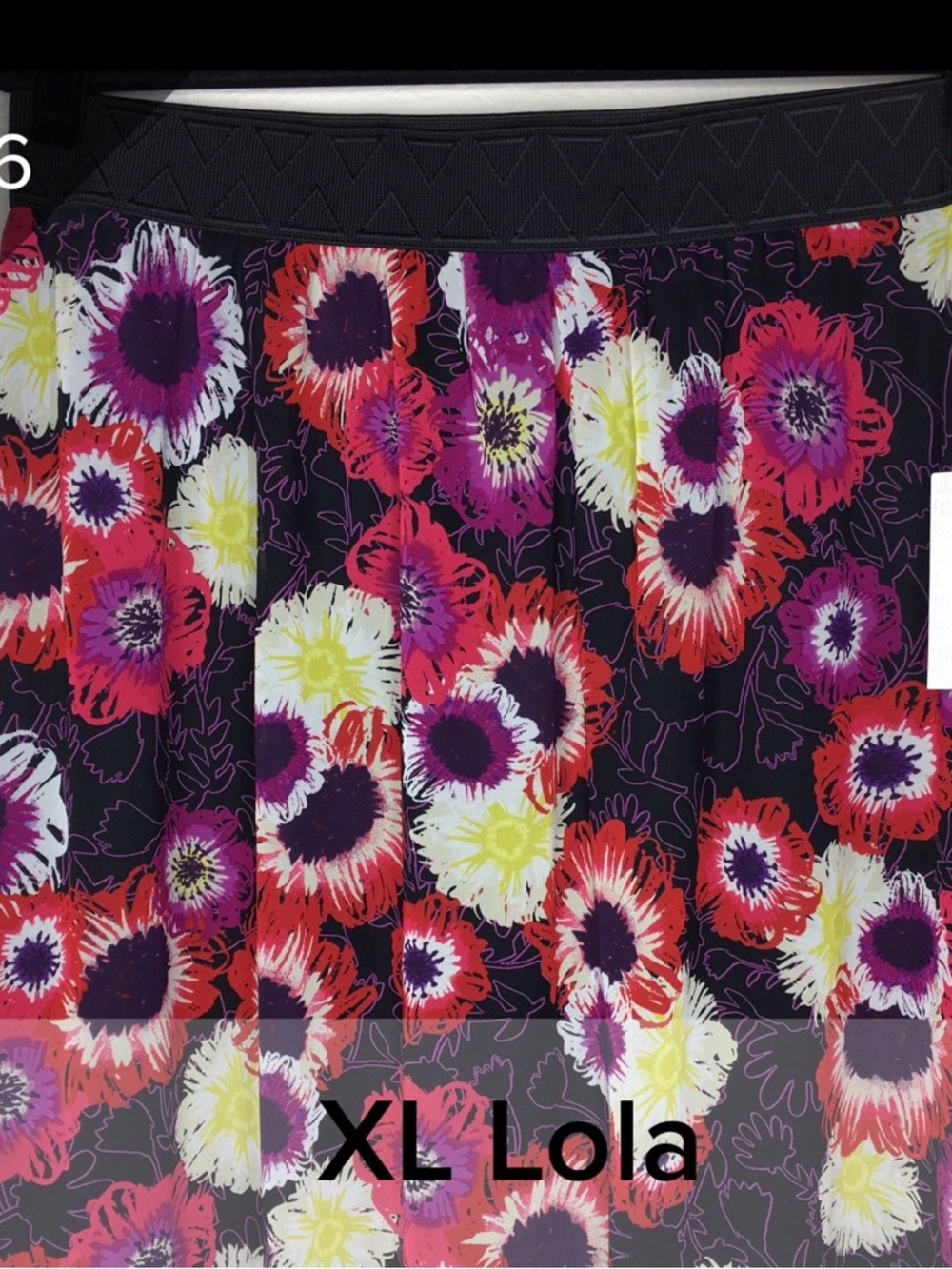 LuLaRoe Floral Lola Skirt in Black, Red, Purple, White, Yellow